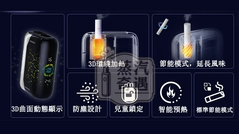 【5色現貨】Fasoul Stellar加熱菸主機 3D曲面顯示螢幕 雙加熱模式 25支續航 一彈兩抽 IQOS ILUMA煙彈專用 二回機推薦